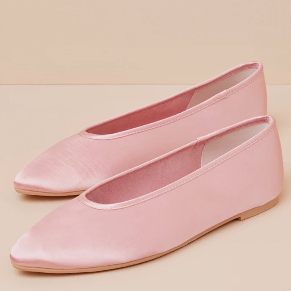 BC Footwear Georgette Pink Satin Ballet Flats - Picture 2 of 8
